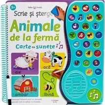 Scrie si sterge. Animale de la ferma. Carte cu sunete - Collective