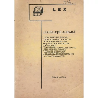 Legislatie Agrara 1992