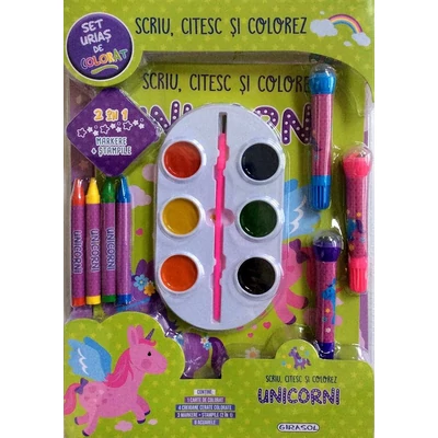 Scriu, citesc si colorez: Unicorni