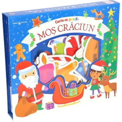 Mos Craciun. Carte cu puzzle. Bebe invata